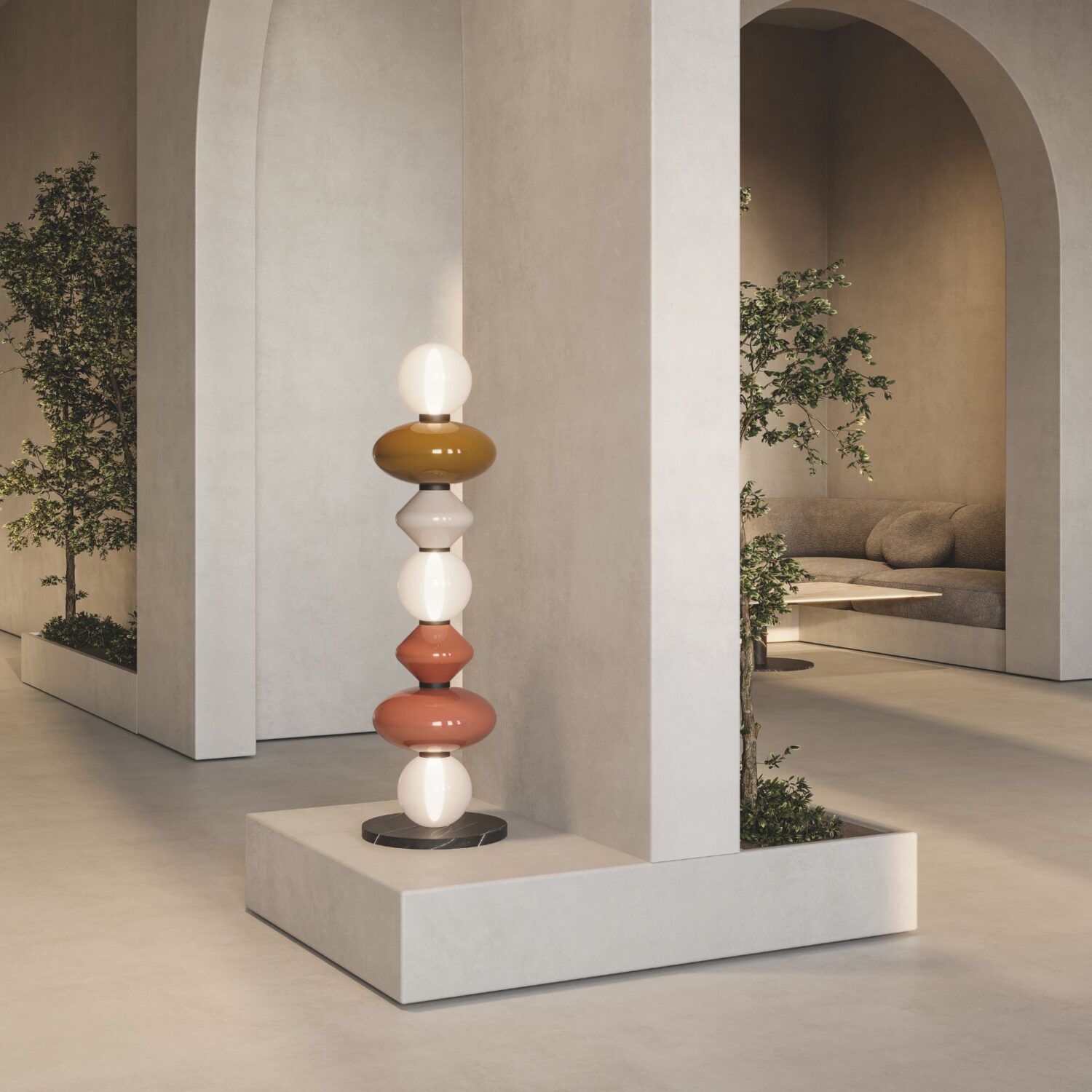 lampa podłogowa mapi aromas, lampy ramko, lampa stojąca, ramko lampy, lampy migdałowa