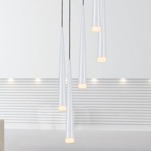 Biała lampa wisząca stylo 5 Azzardo, idealna do salonu. Sklep Lampy Ramko ul. Migdałowa 3 w Warszawie