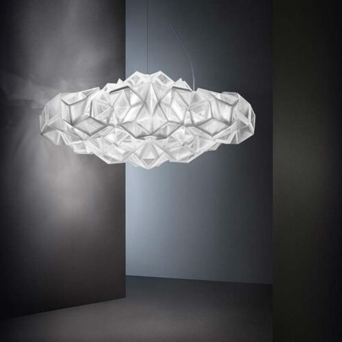 Lampa wisząca Dursa Slamp, biała. Idealna do sypialni, pokoju dziecięcego. Dostępna od ręki w naszym sklepie Lampy Ramko na Migdałowej 3.